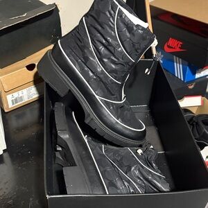 Coach Black and White Rain Boots